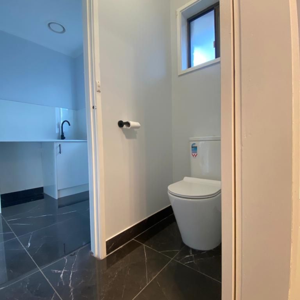 Beautifully remodeled bathroom after renovation with modern fixtures